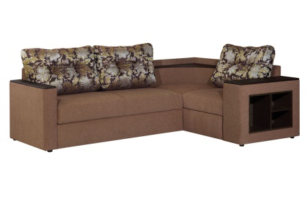 Угловой Диван с Полками Магнолия №2/Разные Цвета Ш-2550 х Г-1860 х В-900 мм