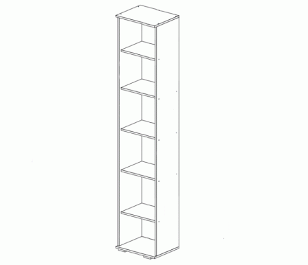 Шкаф 1- Створчатый Каролина МДФ (Ш-500 х В-2236 х Г-524 мм)/Разные Цвета