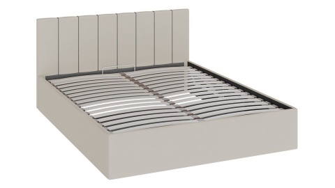 Кровать с подъемным механизмом «Верона» (Велюр Крем/кант Серый)/(Спальное Место 1600 х 2000 мм)