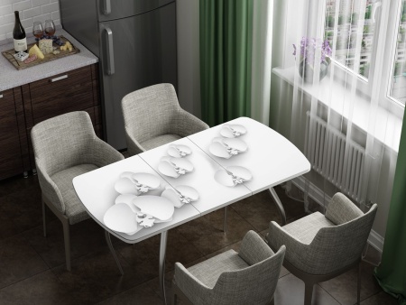 Стол Обеденный Раздвижной Бочонок Фотопечать (Ш-1100/1400 х Г-700 х В-760 мм)/Разные Цвета